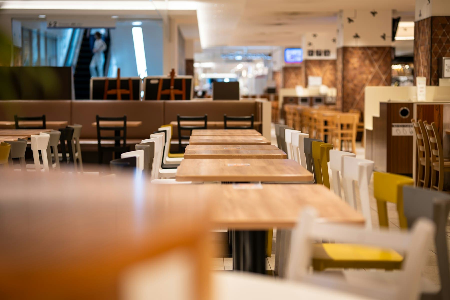 Restaurant dining room prepared for buyer and seller conversations